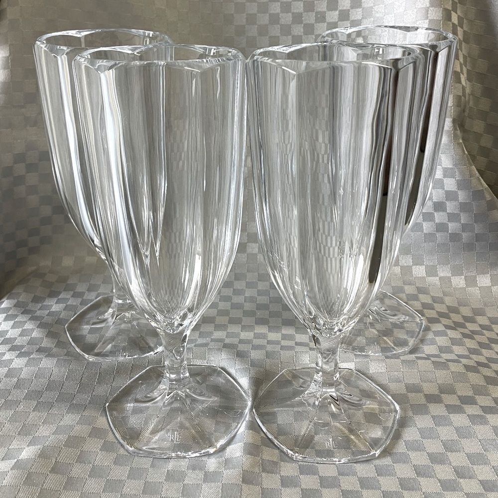 Elegant Ralph Lauren Lumiere Crystal Lead Iced Tea/Milkshake Glass Set of 4
